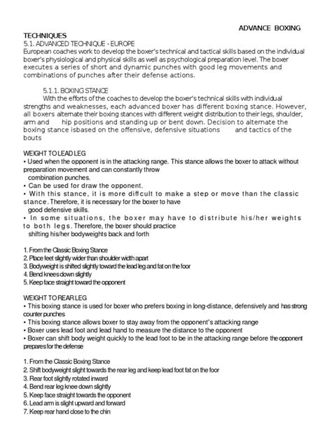 Advanced Boxing Techniques: A Breakdown of Stances, Footwork, Attacks ...