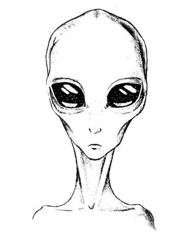 Alien Drawing Coloring Page » Turkau
