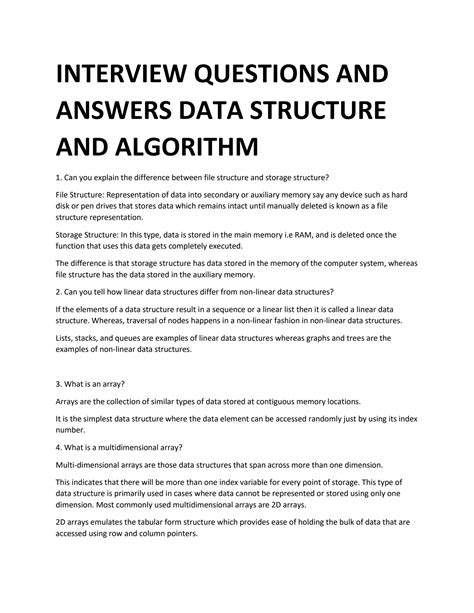 SOLUTION: Data structure and algorithm interview question - Studypool