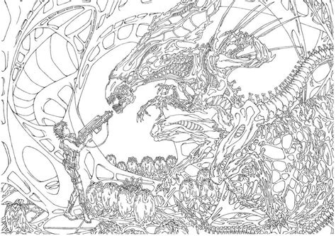 Alien vs Predator Coloring Pages に対する画像結果