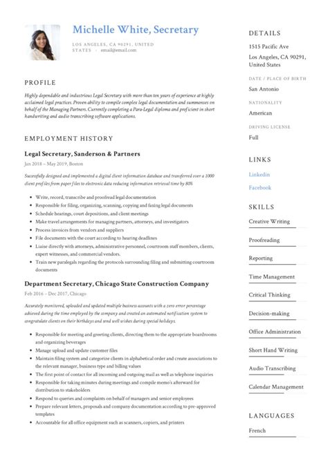 Image result for Secretary Resume Examples