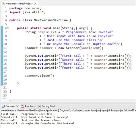 Toradh íomhá ar Scanner Java Example