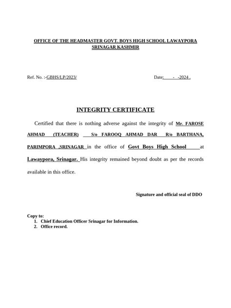 Image result for Academic Integrity Certificate