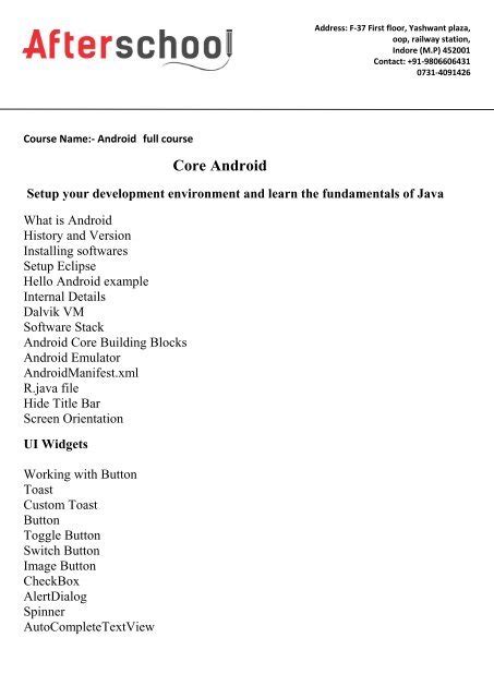 Image result for Android Core Java Function