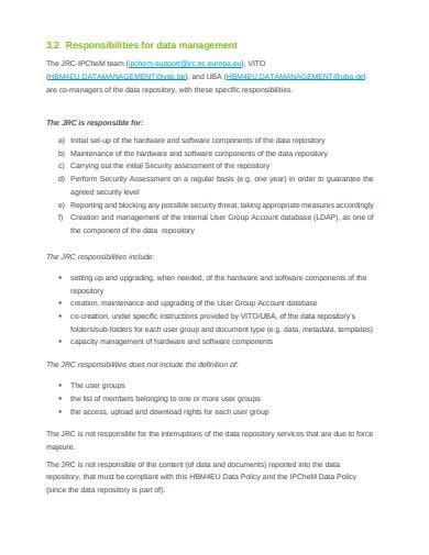 Image result for Data Management Plan Examples