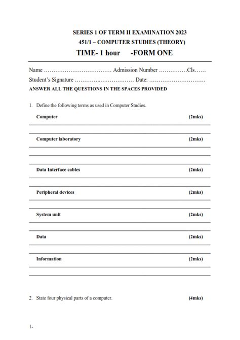 Image result for Computer Science Form 1