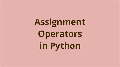 Image result for Python Assignment Operator