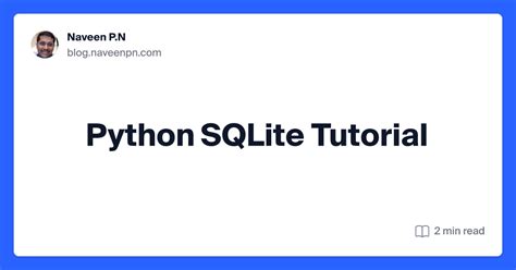 Image result for Python and SQLite Tutorial