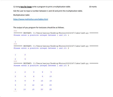 Image result for For Loop Multiplication Table Python