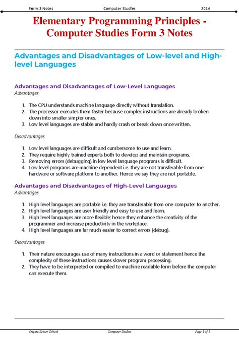 Image result for Principles of Computer Programming Level 3 Notes First Chapter