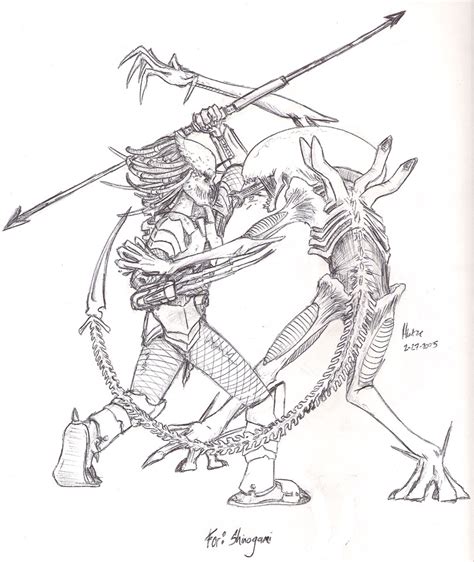 Alien vs Predator Coloring Pages に対する画像結果