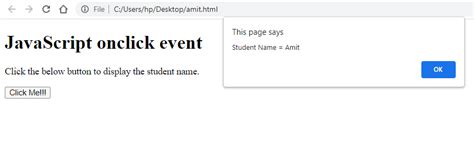 Image result for JavaScript Onclick Example