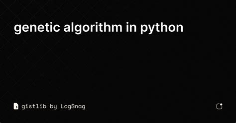 Image result for Genetic Algorithm Intro Python