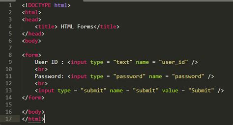 Image result for HTML Form Code Example