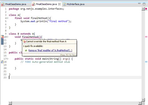 Image result for Final Method in Java Code
