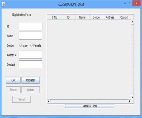 Image result for Java GUI Form