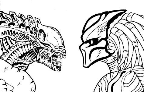 Alien vs Predator Coloring Pages に対する画像結果