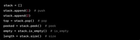 Image result for Python Stack Code