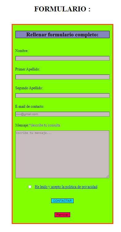 Afbeeldingsresultaten voor Formulario Con HTML/CSS Y JavaScript