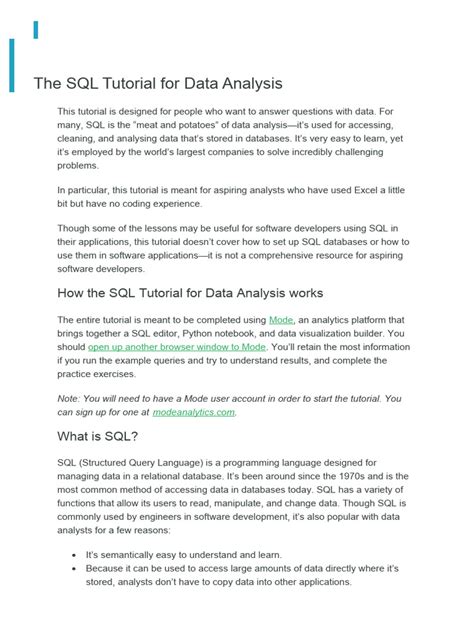 Image result for SQL Data Analytics Tutorial