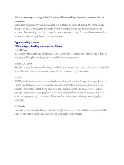 Image result for Computer Coding Scheme