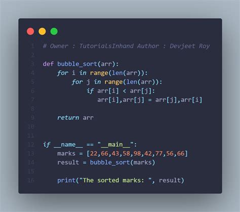 Afbeeldingsresultaten voor Bubble Sort Python Code