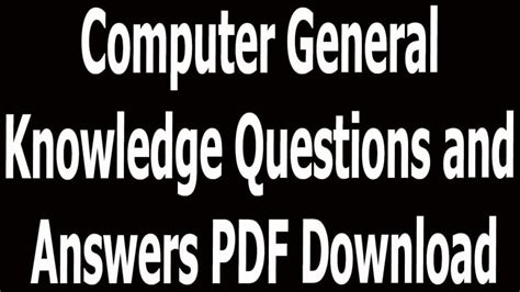 Image result for Basic Computer Knowledge Questions PDF