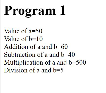 Image result for Simple JavaScript Programs Output