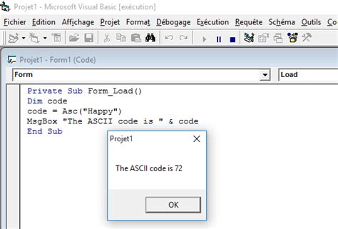 Toradh íomhá ar Example of Visual Basic Code