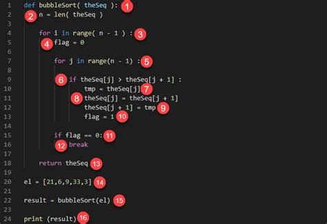 Afbeeldingsresultaten voor Bubble Sort Python Code