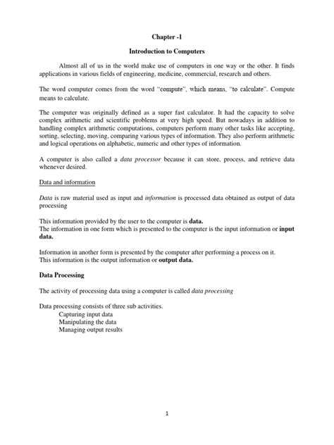 Image result for Computer Basic Notes PDF