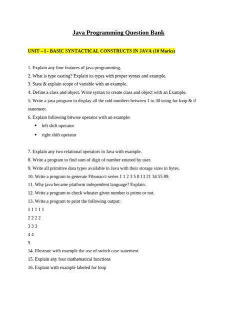 Image result for Basic Java Programming Questions