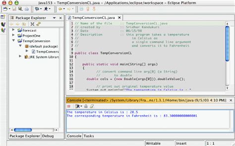 Toradh íomhá ar Eclipse Java Command Line