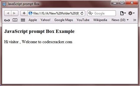 Image result for JavaScript Prompt Box