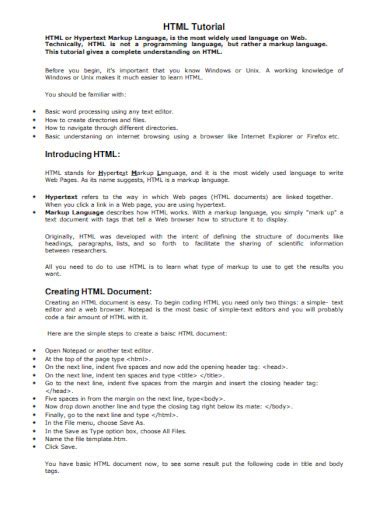 Image result for HTML Sample Program