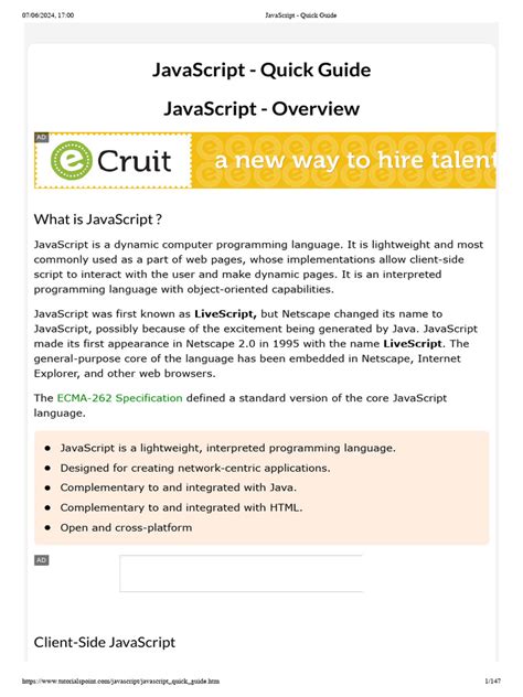Image result for JavaScript Tutorial PDF
