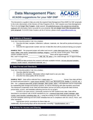 Image result for Data Management Plan Examples