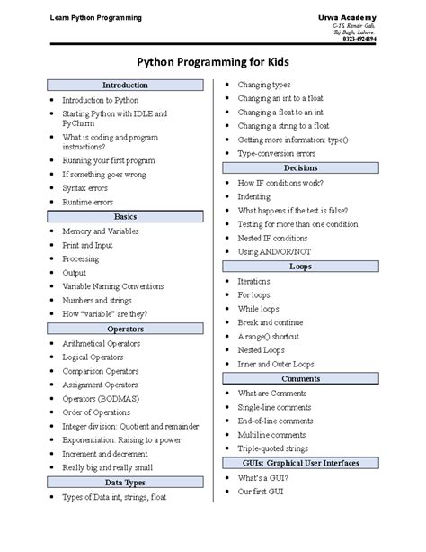 Image result for Python Programming Course Outline