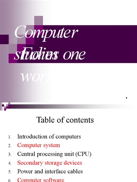 Image result for Computer Studies Form 1 Notes
