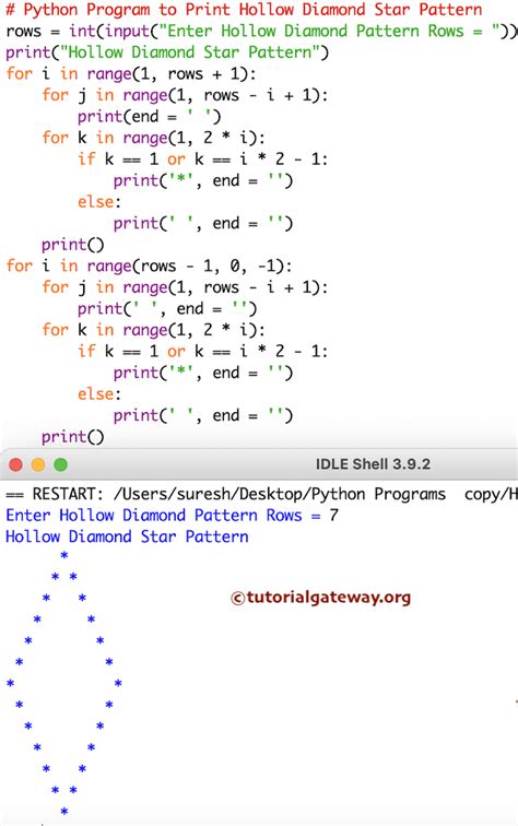 Pattern Program in Python に対する画像結果