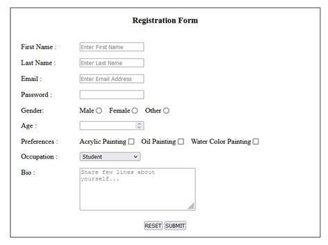 Creating Forms HTML に対する画像結果