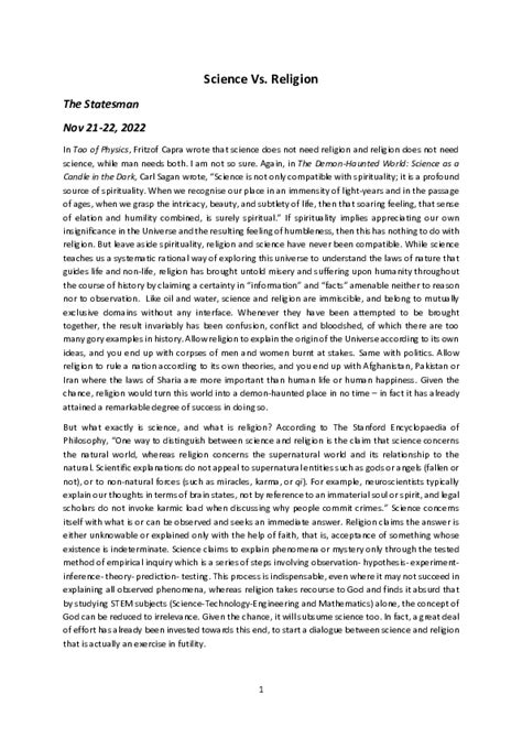 Image result for Science vs Religion Argument Paragraph