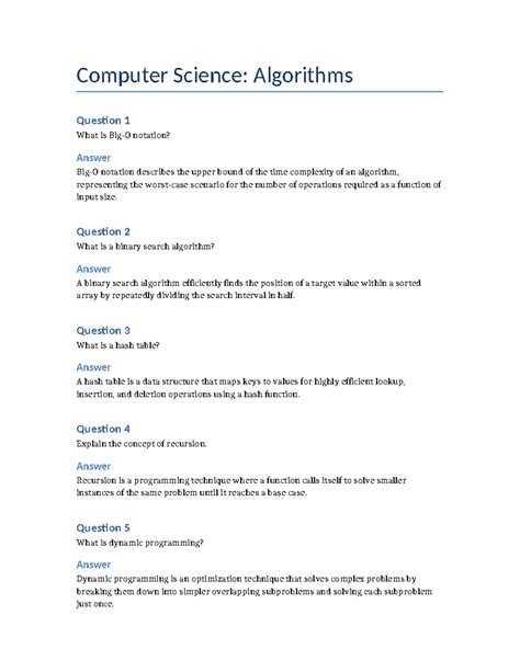Toradh íomhá ar Computer Science Algorithm Questions