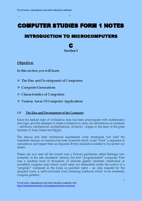 Image result for Computer Science Form 1
