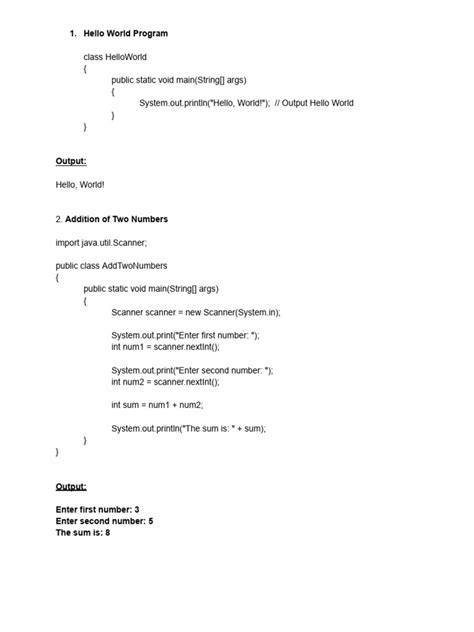 Image result for Basic Java Program Template