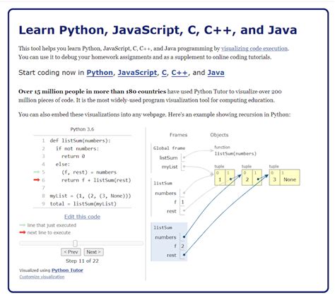 Image result for Python Tutor Visualizer
