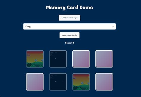 Image result for Card Matching Game JavaScript Difficulty Levels