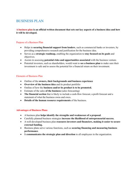 Image result for Business Plan Overview