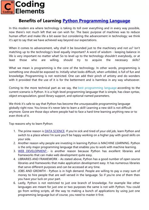 Benefits of Using Python Programming Language に対する画像結果