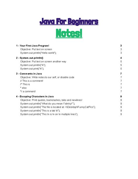 Image result for Java Notes for Beginners